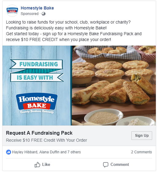 Homestyle Bake - Facebook Ads: Fundraising Leads Campaign